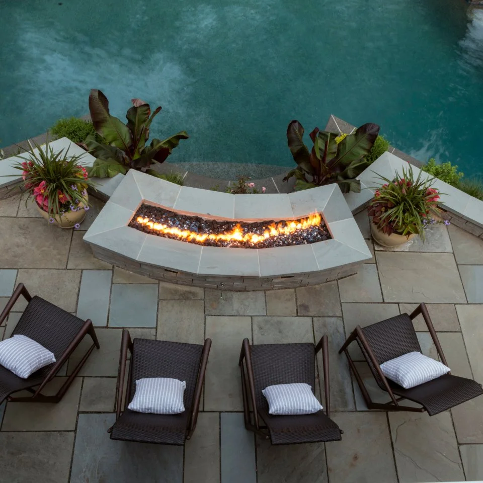 Pool Design and fire pit in Alexandria, VA