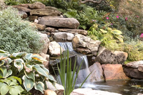 running water feature in backyard