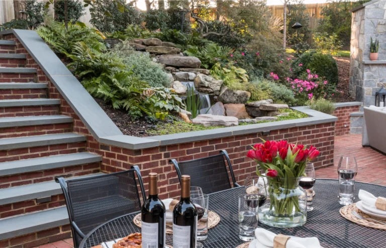 Build and Install with brick retaining wall