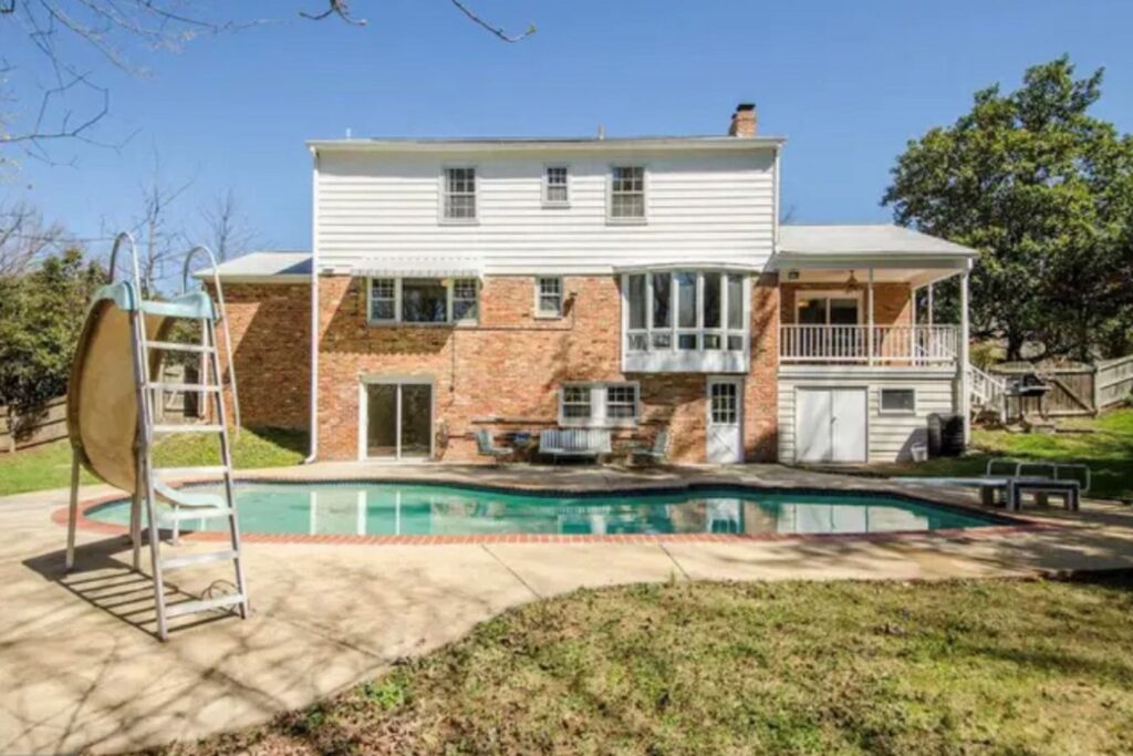 Before picture of backyard pool in Virginia