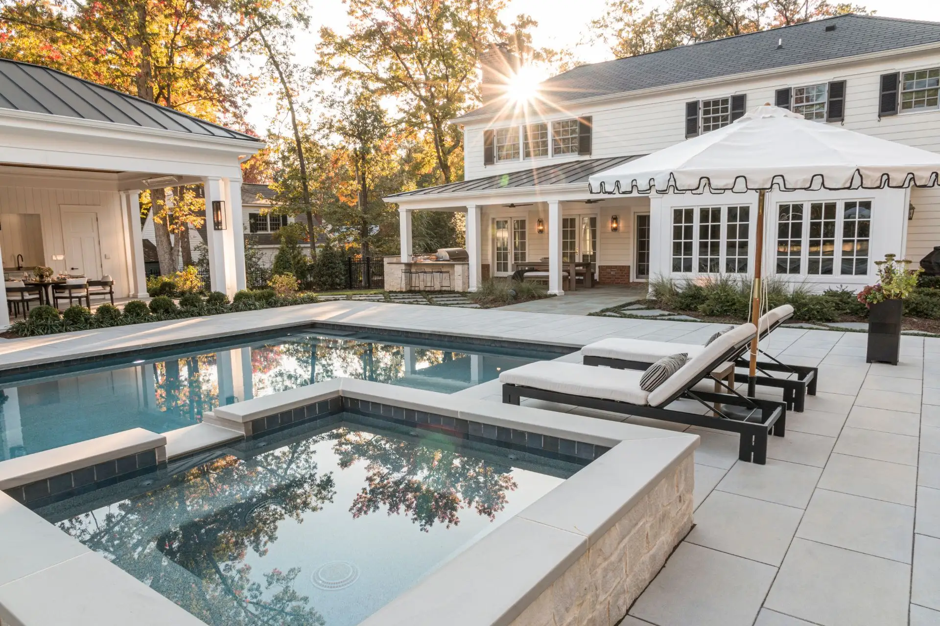 Pool, spa, and pavilion in Arlington VA