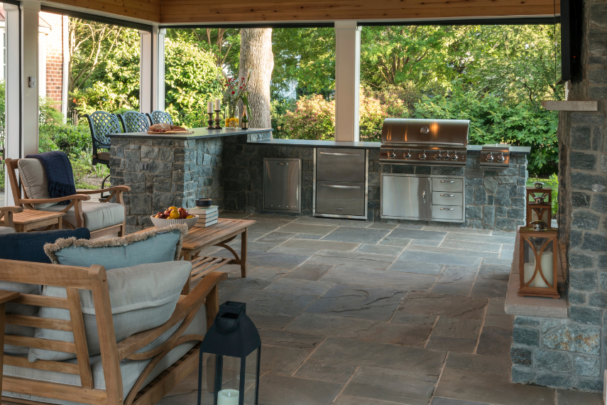 covered bbq outdoor dining